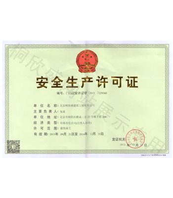 桐欣盛安全生產許可證